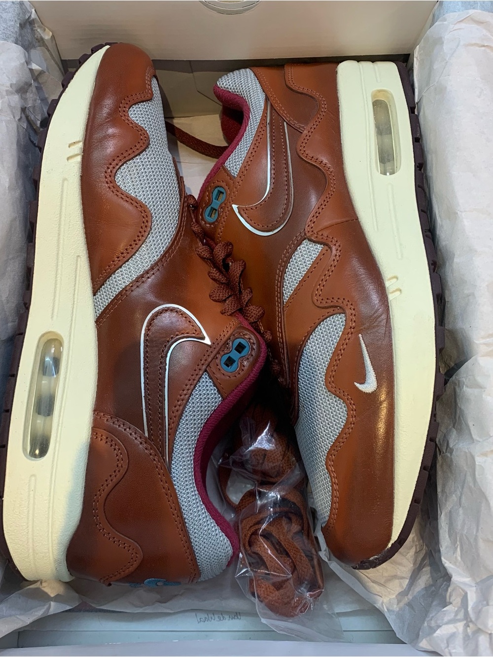 Nike Men’s Brown & Gray Air Max Sneakers with Cream Sole